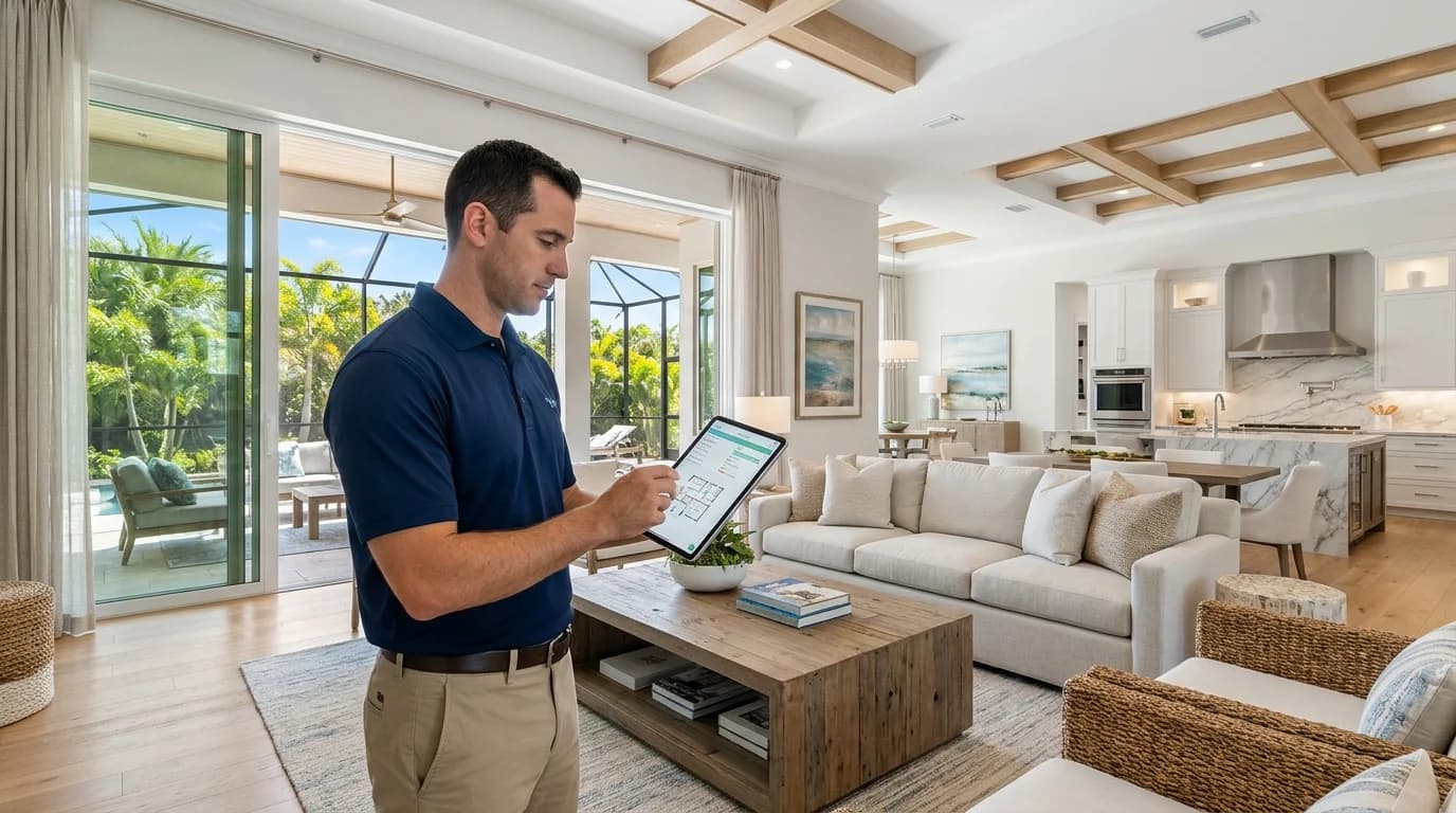 Home Watch visit checking a seasonal home in Naples, Florida
