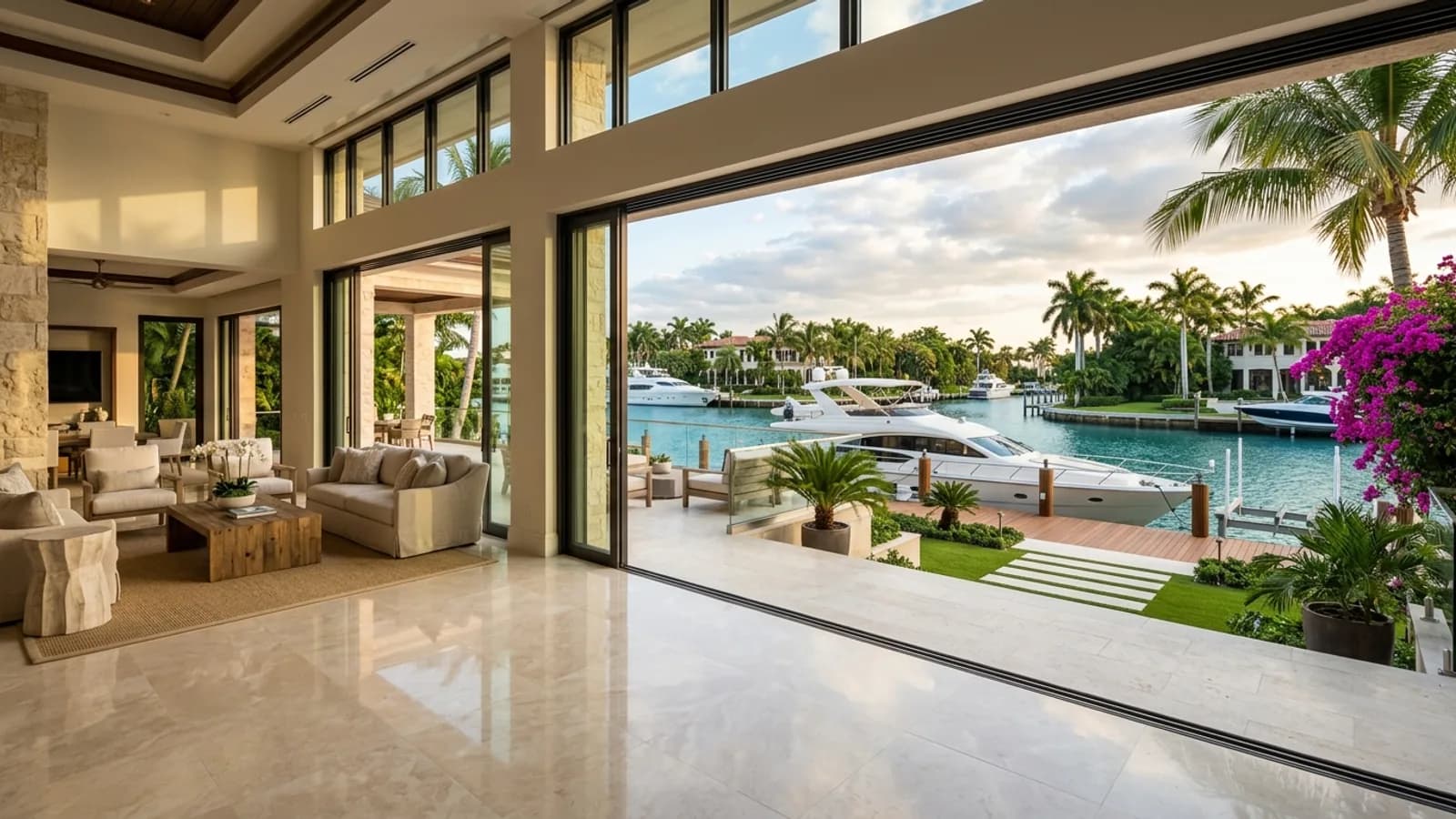 Waterfront residence with private boat dock and yacht canal view in Port Royal, Naples Florida