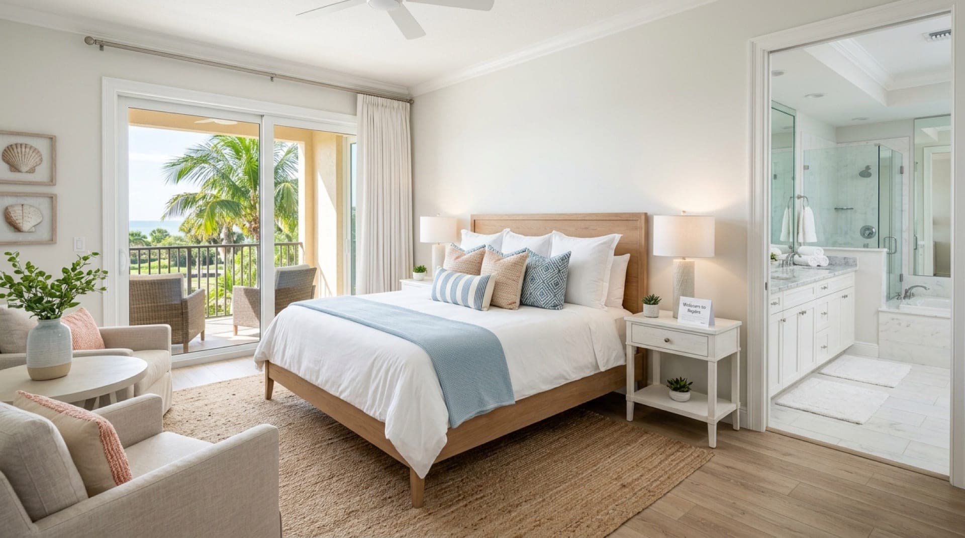 Immaculate guest-ready vacation rental primary suite in Naples FL